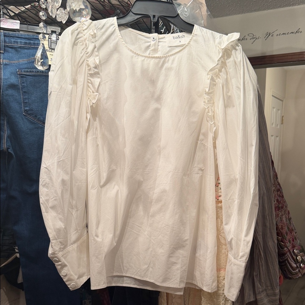 ba&sh Ivory Chemise Tao cotton Blouse US 8